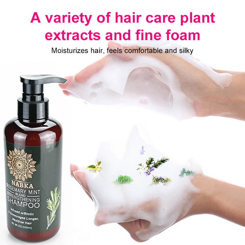 Organic Natural Rosemary Mint Hair Shampoo with Biotin for fluffy and oil-controlling - 16.9 Ounce-nabka
