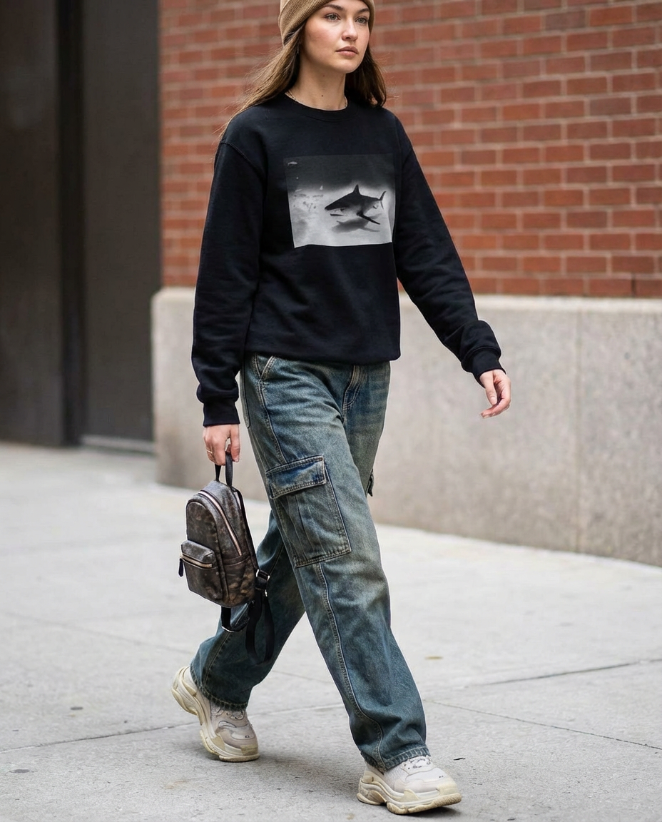 Tiger Shark Approach, Bimini Shark Labs, Moss Apparel, Crewneck Sweatshirt