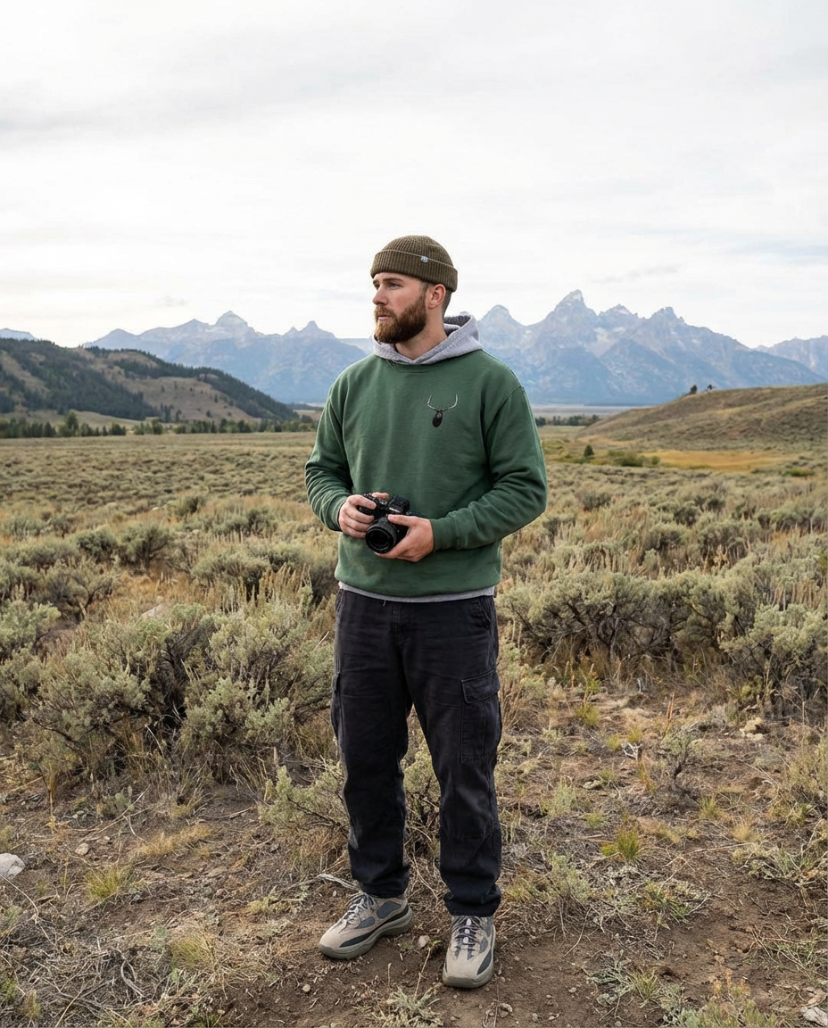 Elk, Wyldlife for Tomorrow, Moss Apparel, Crewneck Sweatshirt