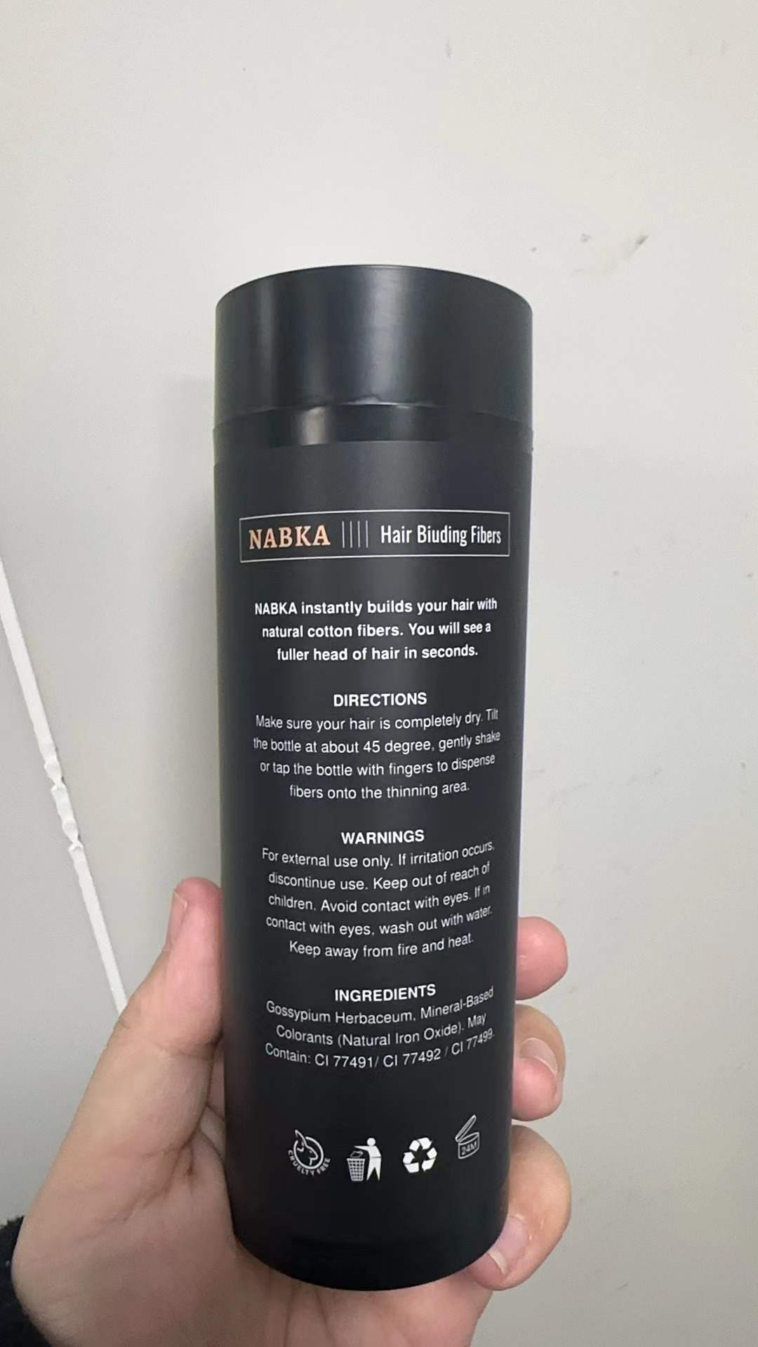 Natural Hair Building Fibers (55 Grams) Made of 100% Natural Cotton Completely Conceals Hair Loss in 15 Sec, Dark Brown - 1.94 Ounce-nabka