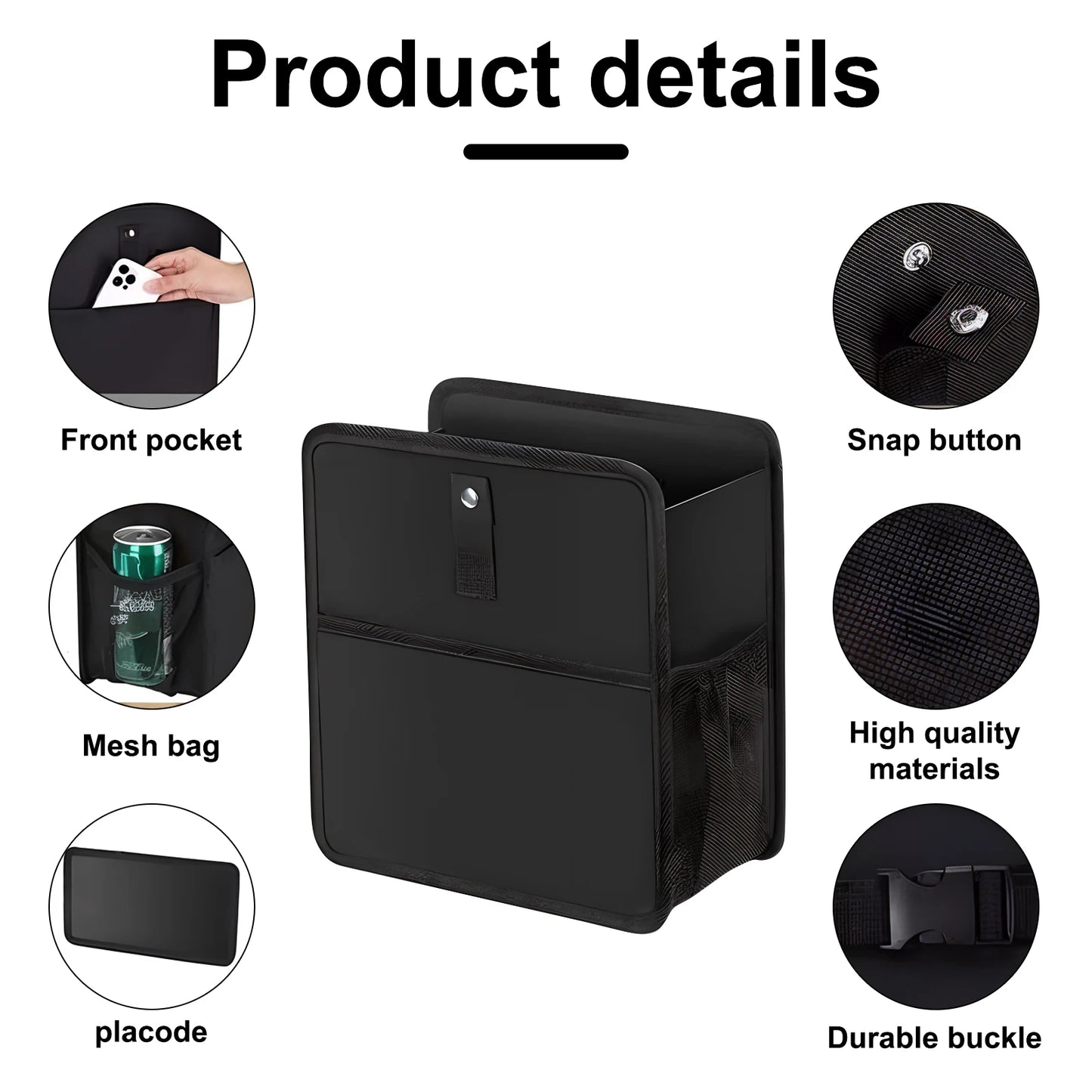 Foldable Car Trash Can & Leakproof Car Can, Portable And Hangable On The Back Of The Seat, Hanging Car Trash Bag Can Waterproof