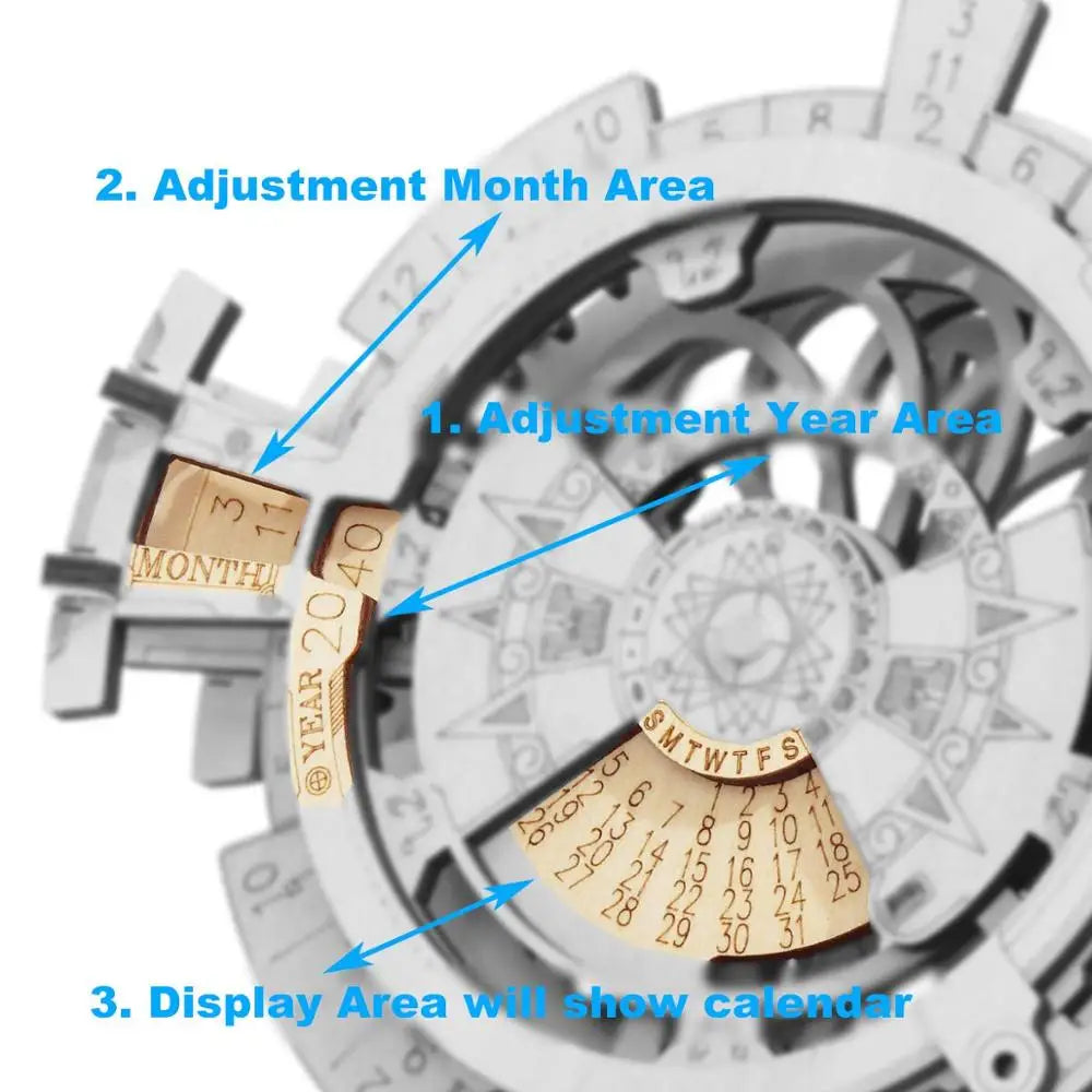 Robotime Creative DIY Perpetual Calendar Wooden Model Building Kits Assembly Toy Gift for Children Adult Dropshipping LK201