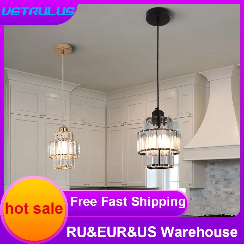 Modern Chandelier K9 Crystal Aisle Led Ceiling Lamp Nordic Luster Corridor Living Room Home Hotel Loby Decro Pandent Light Lumin