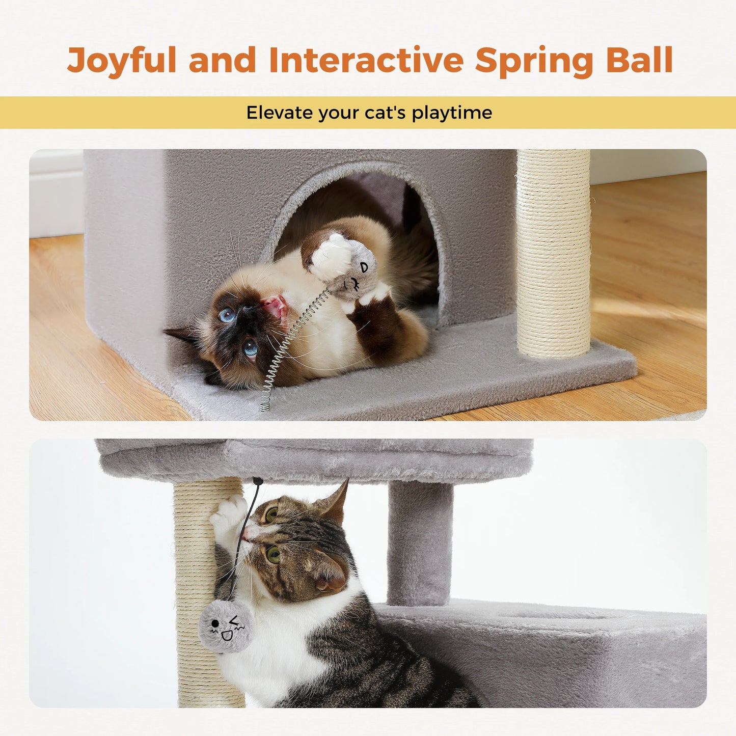 Cat Tree for Large Cats with 2 Big Condos Cat Tower for Indoor Cats up to 10kg Cat Scratching Posts and Large Cat Perch