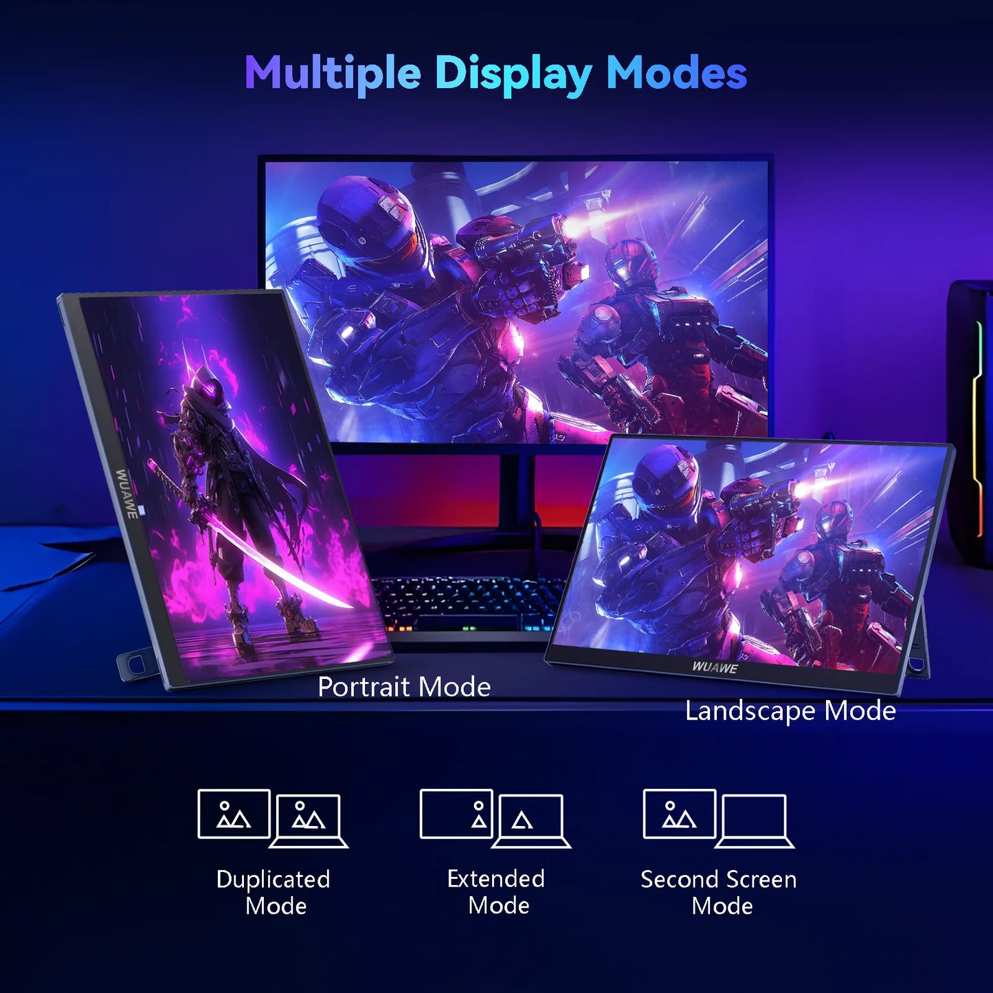 2024 High Quality 120hz Gaming Portable Monitor with Stand, 16 inch 1200P External Second PC Screen for Phone Laptop Xbox Mac