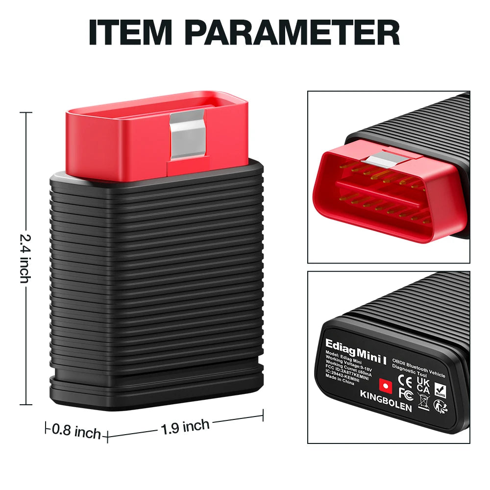 KINGBOLEN EDIAG MINI ALL System Car Diagnostic Tools 15 Resets FULL OBD2 Code Reader Scanner Lifetime Free PK THINKDIAG