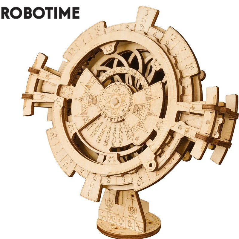 Robotime Creative DIY Perpetual Calendar Wooden Model Building Kits Assembly Toy Gift for Children Adult Dropshipping LK201