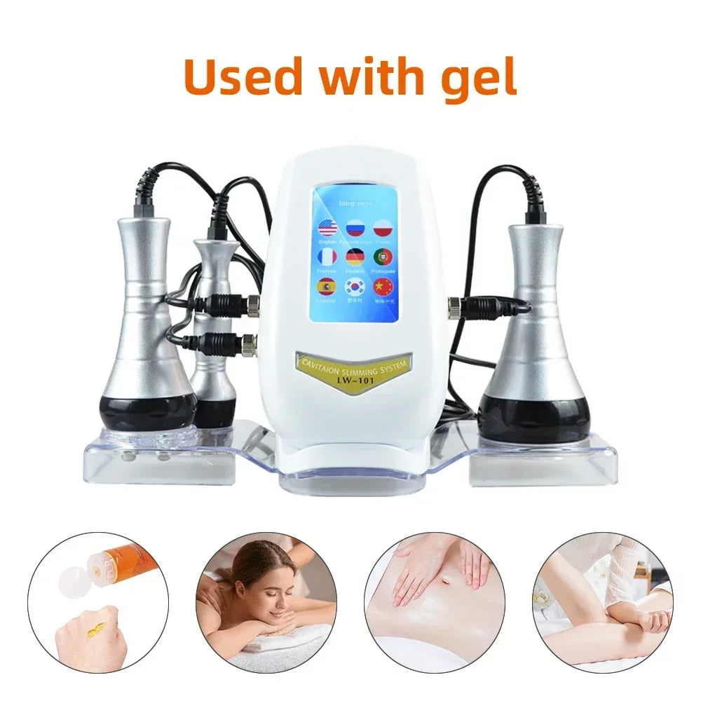 3-in-1 Vacuum 40K Slimming Cavitation Machine Skin Tightening And Anti Wrinkle Beauty Equipment With Gel(Fast Shipping)