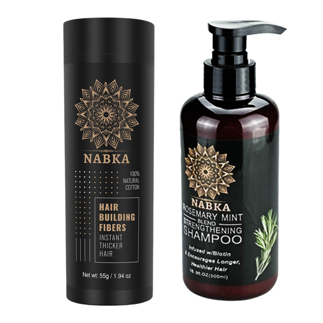 Natural Hair Building Fibers and Rosemary Mint Hair Shampoo bundle-nabka