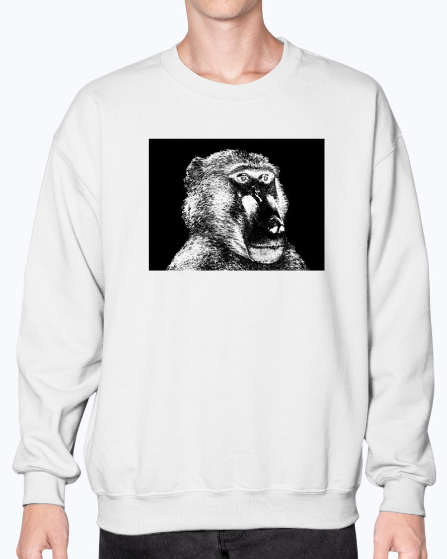 Pondering Monkey, Moss Apparel, Crewneck Sweatshirt