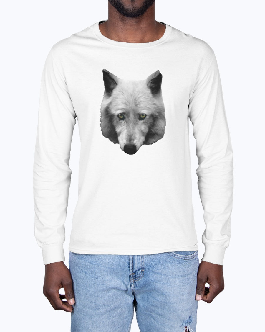 Wolf's Glare, Wolf Conservation, Moss Apparel, Long Sleeve T-Shirt