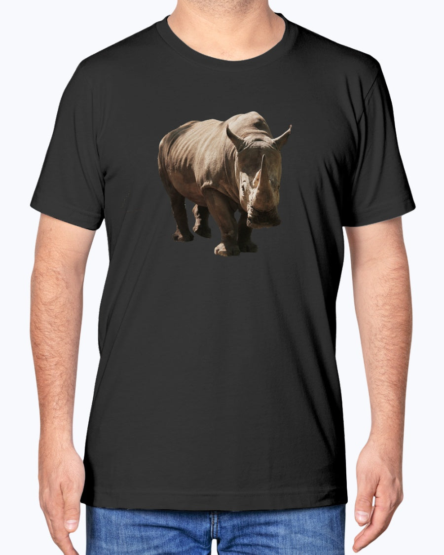 Stylish Rhino, Wildlife Apparel, Eco-Friendly Fashion, Moss Apparel, Unisex T-Shirt