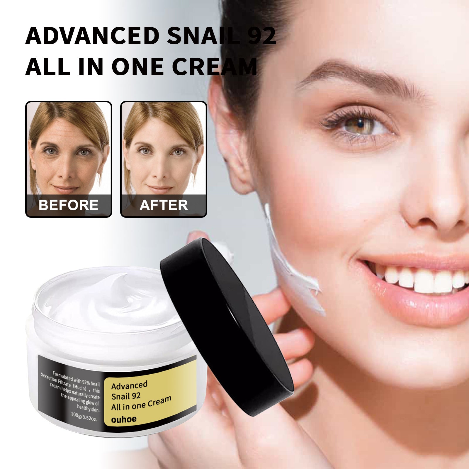 Snail Cream Fading Wrinkle French Lines Replenishment Firming Skin Anti-Aging-nabka