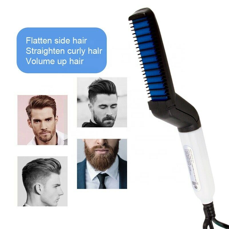 Hair Straightener Men Multifunctional Comb Curling Electric Brush Professional Hair Comb Brush Beard Straightener Hair Curler Fast Heating Styling Tools-nabka