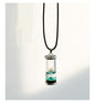 Dried Flowers Glass Bottle Resin Time Drifting Bottle Necklace-nabka