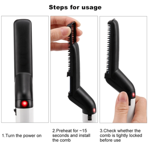 Hair Straightener Men Multifunctional Comb Curling Electric Brush Professional Hair Comb Brush Beard Straightener Hair Curler Fast Heating Styling Tools-nabka