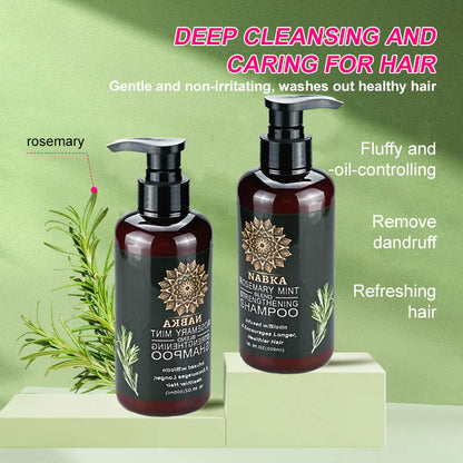 Organic Natural Rosemary Mint Hair Shampoo with Biotin for fluffy and oil-controlling - 16.9 Ounce-nabka