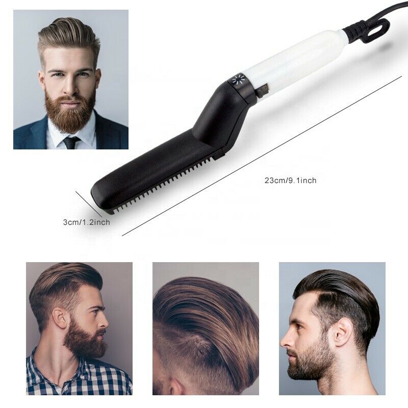 Hair Straightener Men Multifunctional Comb Curling Electric Brush Professional Hair Comb Brush Beard Straightener Hair Curler Fast Heating Styling Tools-nabka