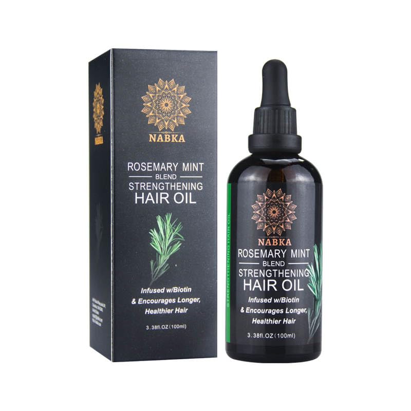 NABKA Natural Rosemary Mint Hair Oil for All Hair Types, Biotin Enriched, 3.3 Ounce-nabka