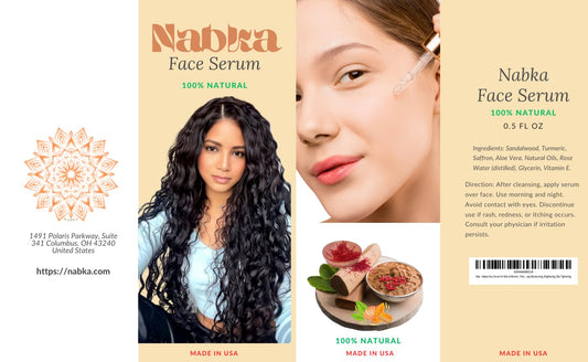 Nabka Face Serum 15ml, Ancient Glow Serum, Face Moisturizer for Brighter Skin - Saffron, Sandalwood, Aloe vera, Turmeric and Vitamin E
