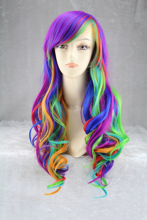 Colorful rainbow gradient hairstyle