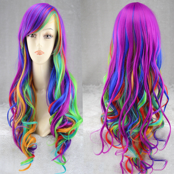 Colorful rainbow gradient hairstyle-nabka