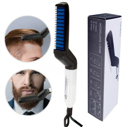 Hair Straightener Men Multifunctional Comb Curling Electric Brush Professional Hair Comb Brush Beard Straightener Hair Curler Fast Heating Styling Tools-nabka