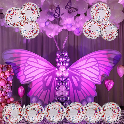6pcs 20” Butterfly Printed BOBO Balloon clear Balloon Baby Shower Wedding Anniversary decor kids girls Birthday Party Decoration