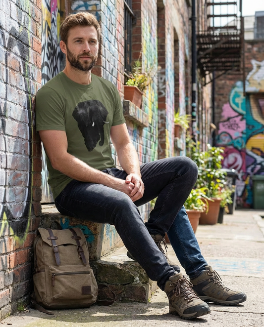 Elephant's Stand, Elephant, safari fans, Africa, Moss Apparel, Unisex T-Shirt