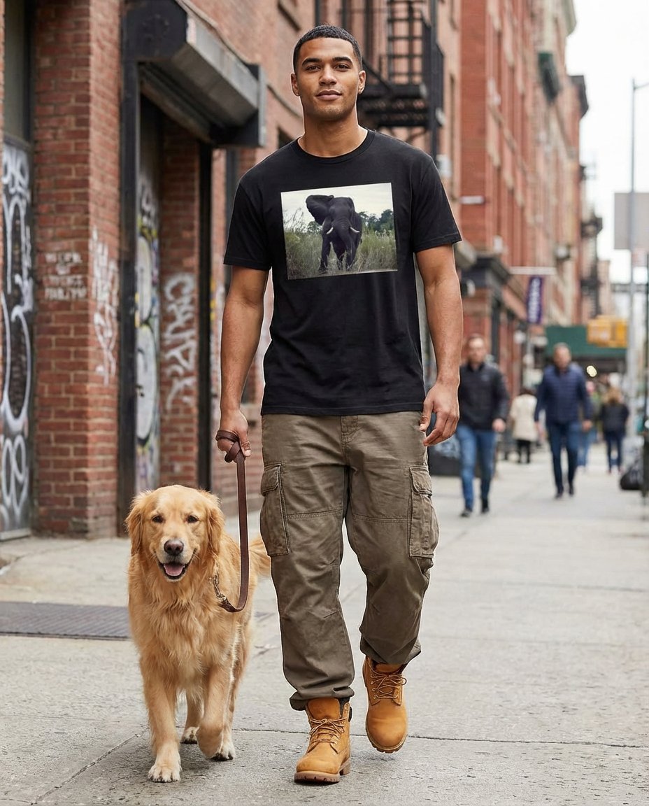 Defiant Elephant, Elephant Conservation, animal fan, wildlife, Moss Apparel, Unisex T-Shirt