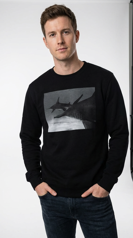 Hammerhead Pursuit, Shark Fan Sweater, Ocean Fan, Moss Apparel, Unisex Crewneck Sweatshirt