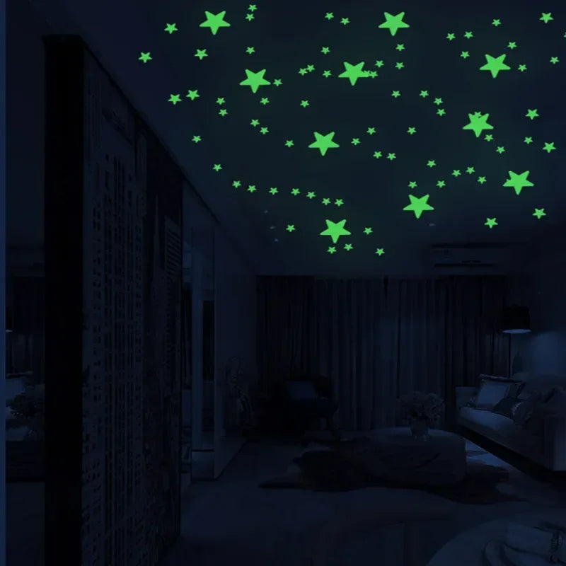 Luminous Stars Moon Wall Stickers Set