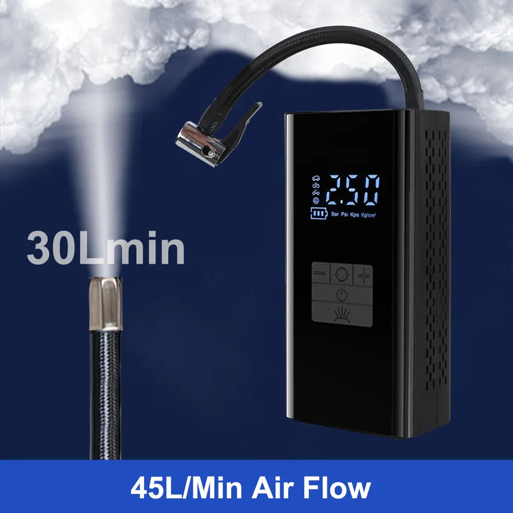 Air Compressor Portable Tire Pressure Gauge Tire Air Pump Portable Inflator Digital JN058 With LED Light LCD Display Wireless