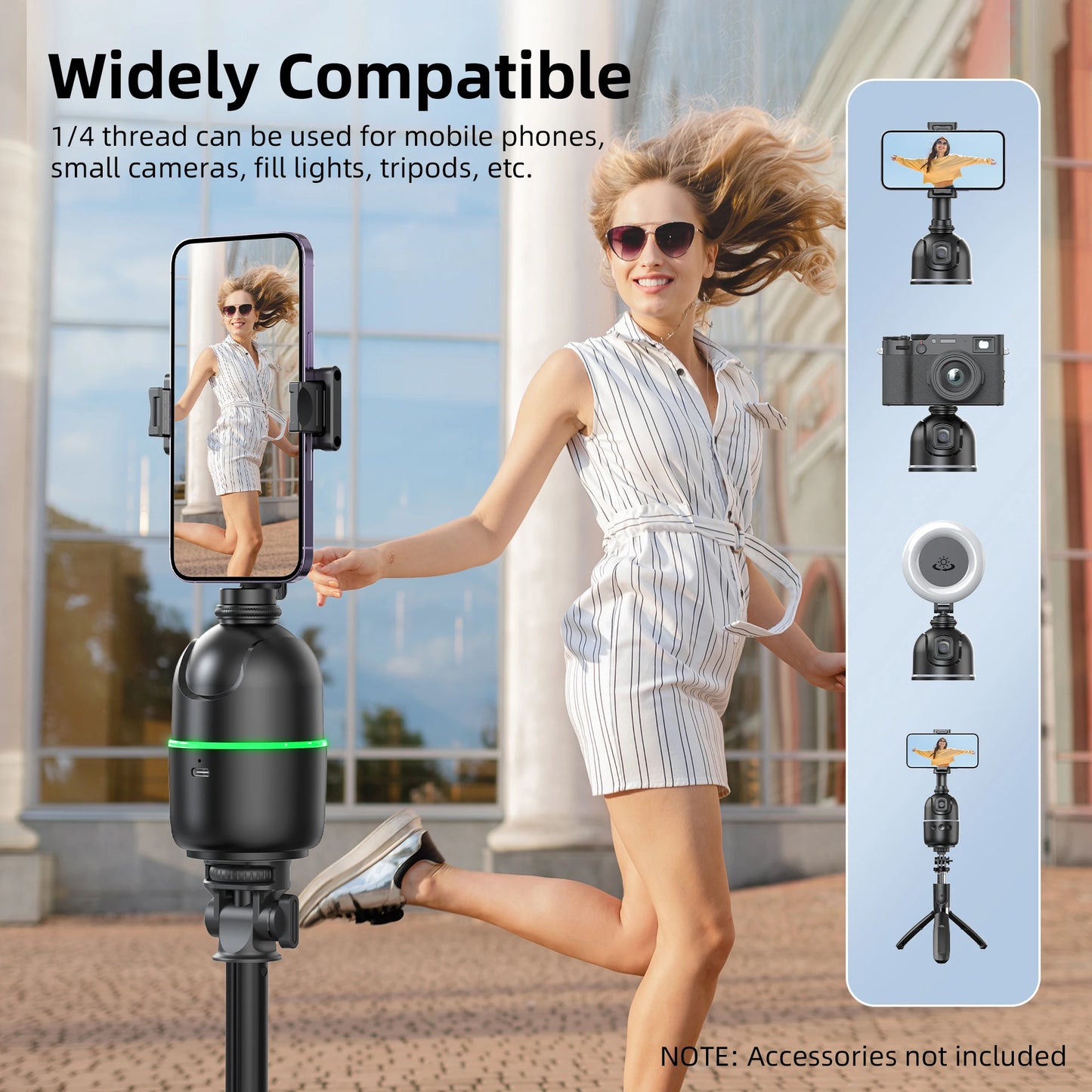 Selfieshow P03 Gimbal Stabilizer 360 Rotation Follow Focus Auto Face Tracking Tripod Desktop Cell Phone Holder for Live/Photo