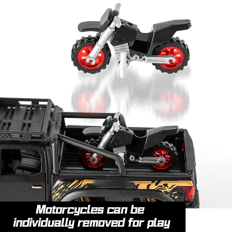 SASBSC Toy Pickup Trucks for Boys F150 Raptor DieCast Metal Model Car with Sound and Light for Kids Age 3 Year and up RED