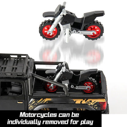 SASBSC Toy Pickup Trucks for Boys F150 Raptor DieCast Metal Model Car with Sound and Light for Kids Age 3 Year and up RED