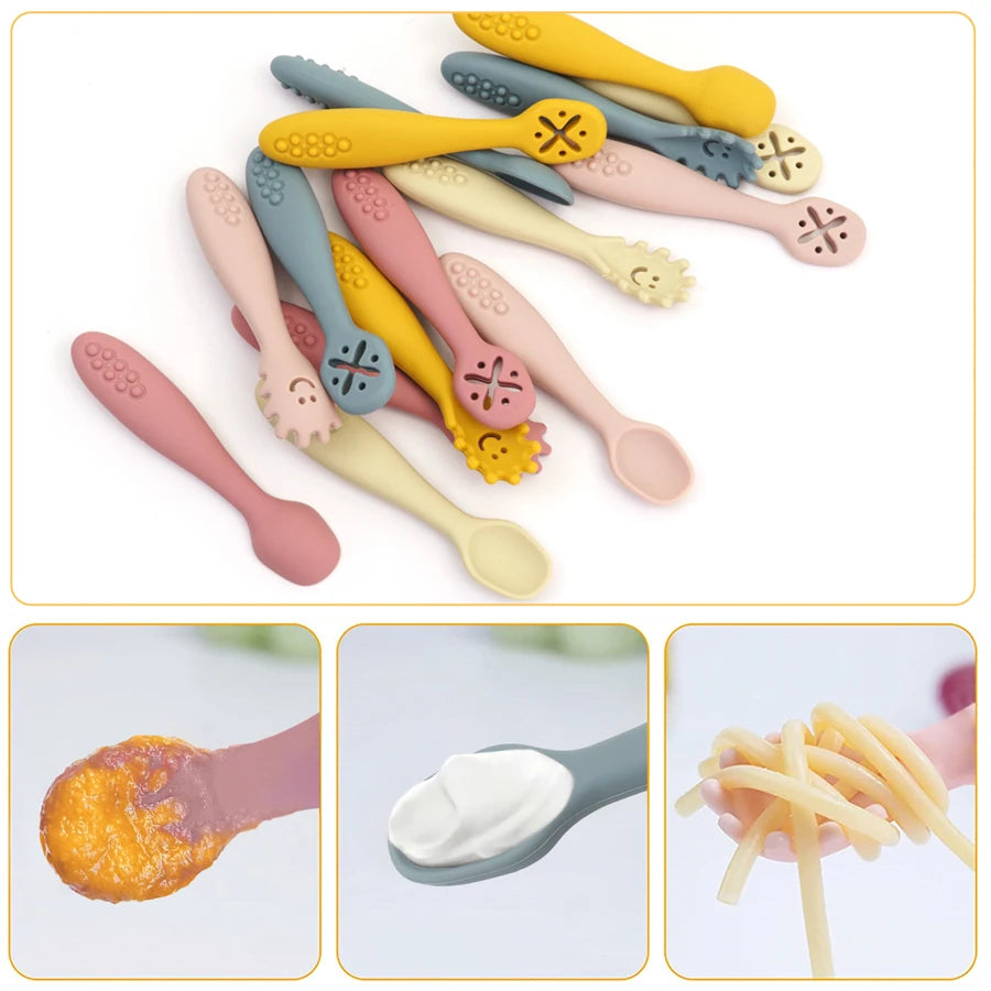 Baby Silicone Utensil Toddler Feeding Spone