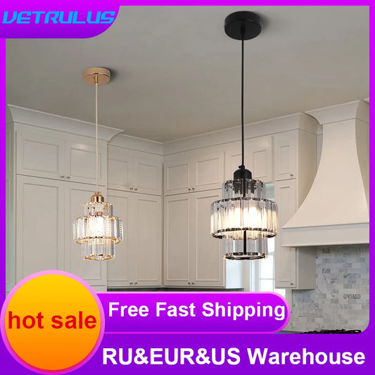 Modern Chandelier K9 Crystal Aisle Led Ceiling Lamp Nordic Luster Corridor Living Room Home Hotel Loby Decro Pandent Light Lumin