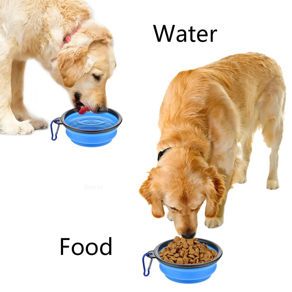 Dog Silicone Food Water Bowl