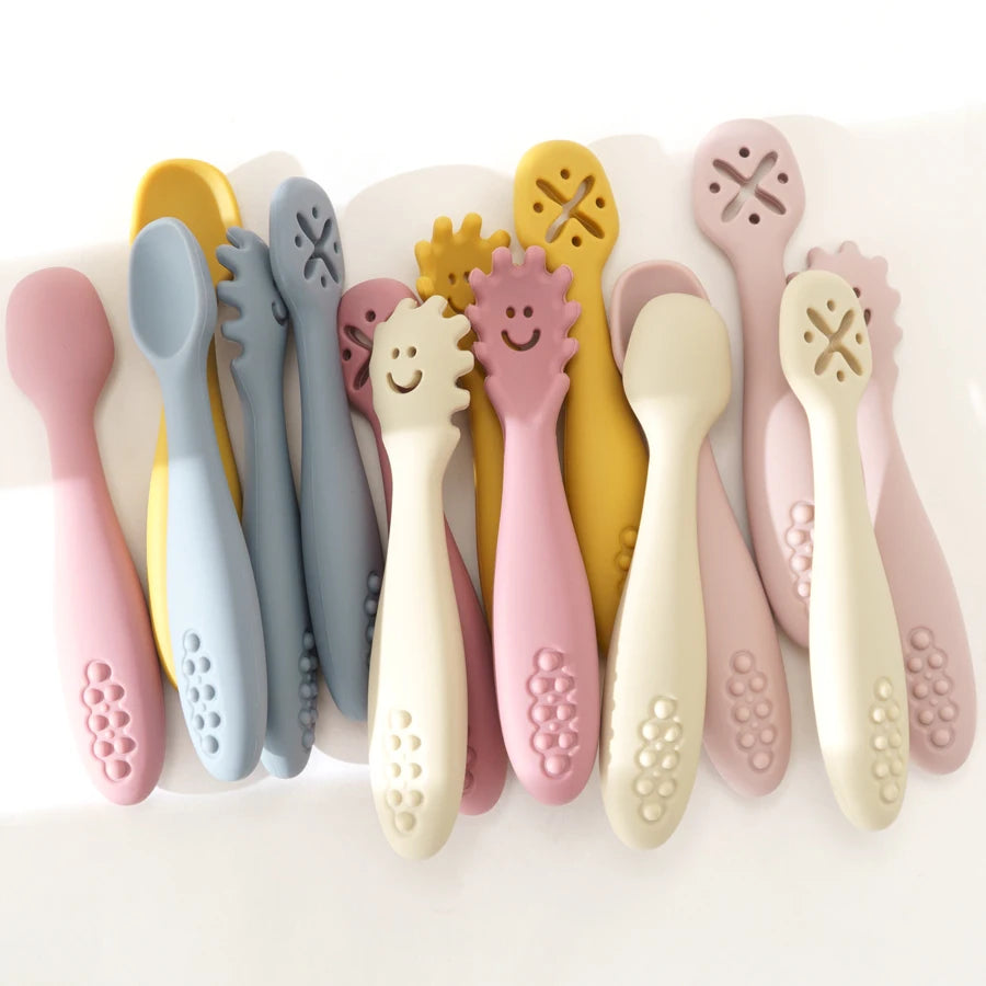 Baby Silicone Utensil Toddler Feeding Spone