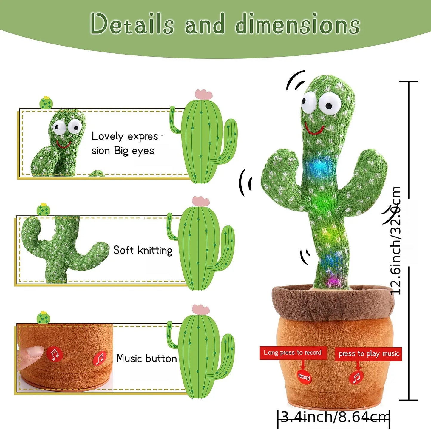 Dancing Cactus Electronic Plush Toy