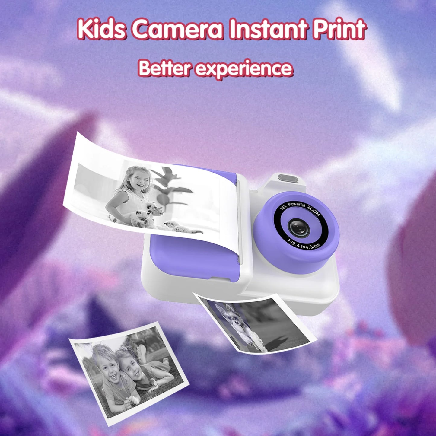 Kids Instant Print Camera Mini Digital Photo Camera Photograph Video Record Camera Toys Birthday Gifts For Children