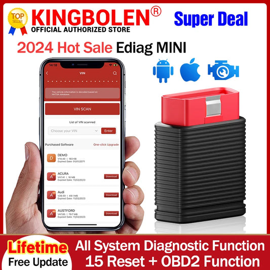 KINGBOLEN EDIAG MINI ALL System Car Diagnostic Tools 15 Resets FULL OBD2 Code Reader Scanner Lifetime Free PK THINKDIAG