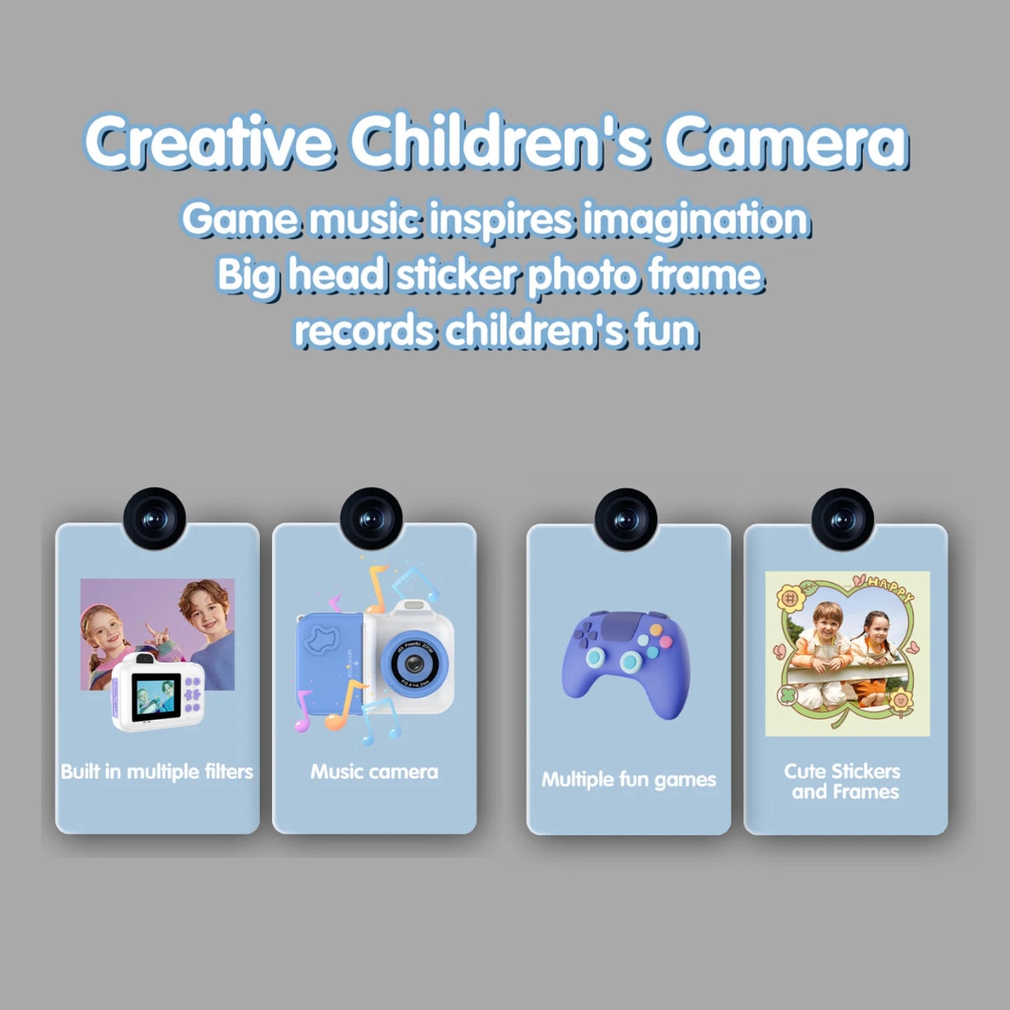 Kids Instant Print Camera Mini Digital Photo Camera Photograph Video Record Camera Toys Birthday Gifts For Children