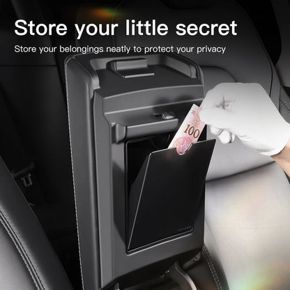 Magnetic Center Console Hidden Storage Box For Tesla Model 3 Y Armrest Hidden Organizer For Tesla 2021-2023 Hidden Storage Box