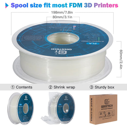 GEEETECH PLA 1.75mm 1kg Glow in dark for 3D P rinting Luminous 8 Colors, Glow pla, Fast shipping, Oversea warehouse