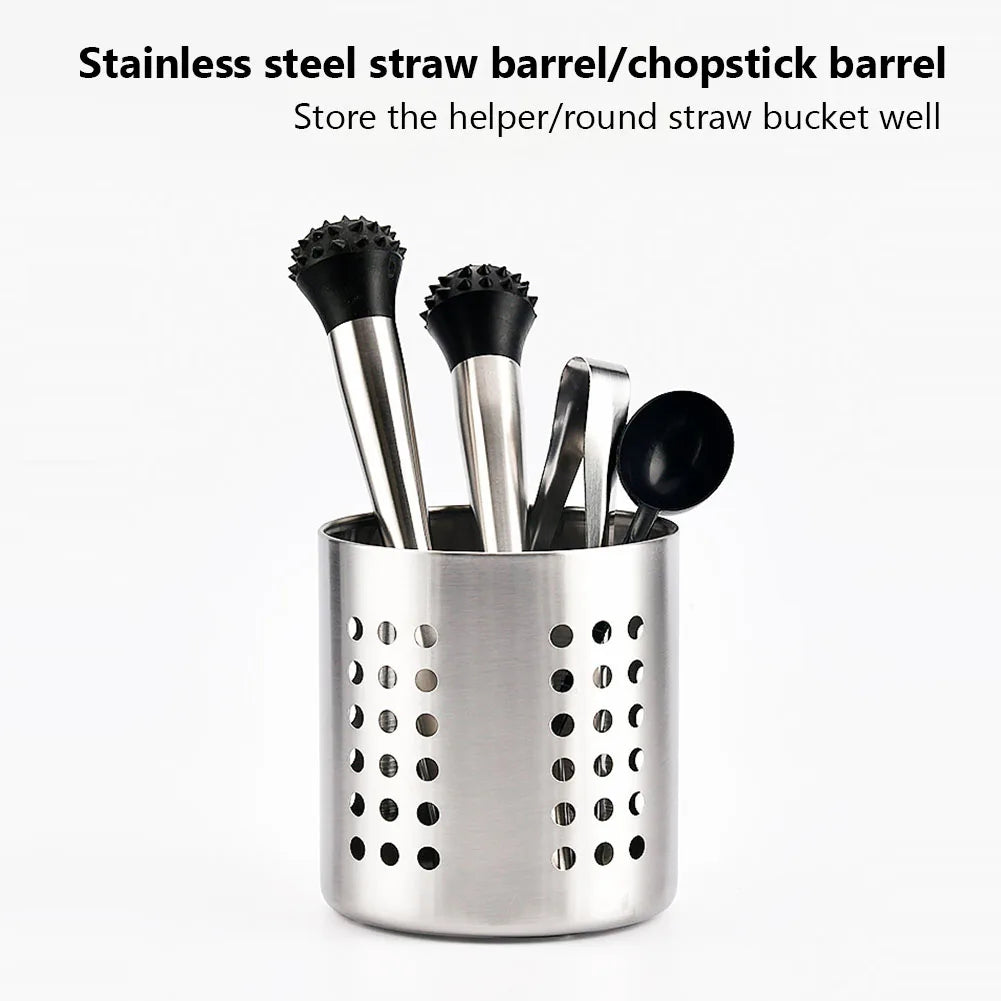 Stainless Steel Cooking Utensil Holder Thickened Spoon Tableware Organizer with Drain Holes for Organize Drawers and Countertops