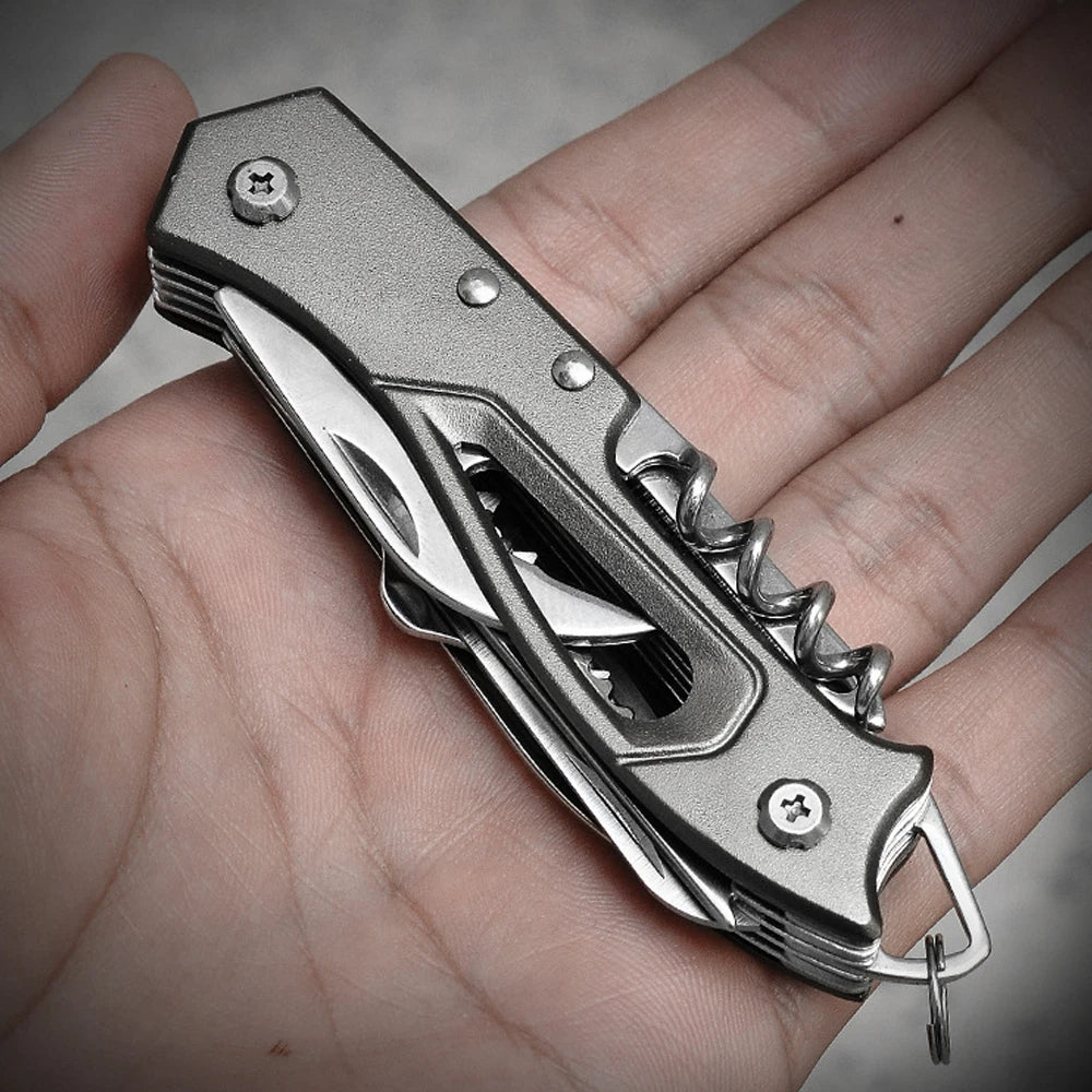 Multi-Functional Swiss Knife Outdoor Camp Multi-Tool Bottle Opener Portable Folding Knife Scissors Saw Military Pocket Knife