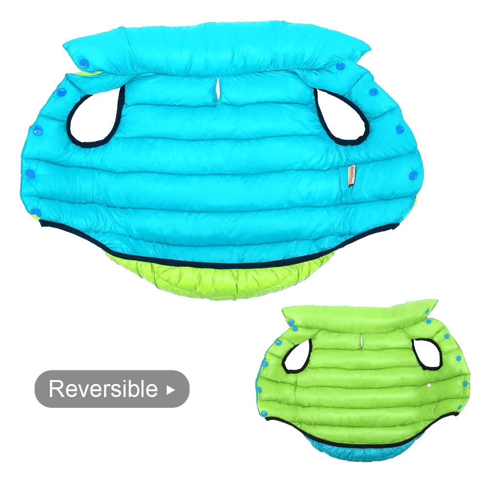 Reversible Dog Clothes Winter Windproof Dogs Jacket 3 Layer Warm Pet Clothes Coat Vest for Small Medium Large Dog French Bulldog