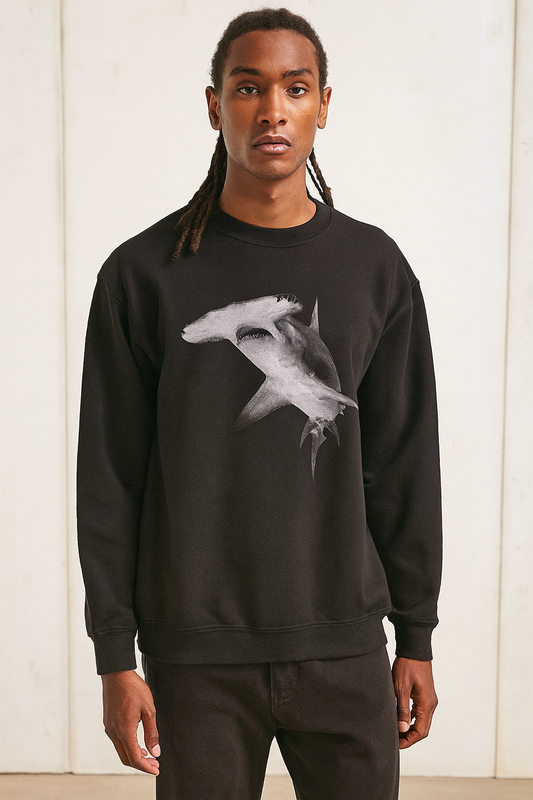 Hammerhead Shark, Great Hammerhead in Bimini Bahamas photograph, Moss Apparel, Crewneck Sweatshirt